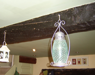 Wooden beams to be restored.