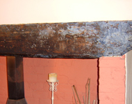 Wooden beams to be restored.