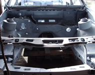 Car body after sandblasting.