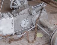 Vintage tractor during restoration.