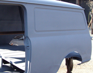 Transit van after sandblasting.